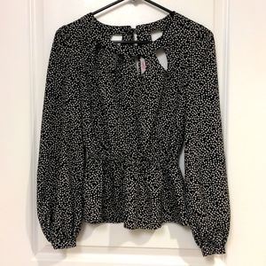 Candies Long Sleeve Peplum Top